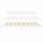 vidaXL Estructura cama de matrimonio con cabecero madera maciza blanco