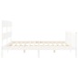 vidaXL Estructura cama de matrimonio con cabecero madera maciza blanco