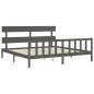 vidaXL Estructura de cama con cabecero madera maciza gris 200x200 cm vidaXL Estructura de cama con cabecero madera maciza gris 200x200 cm