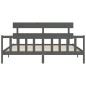 vidaXL Estructura de cama con cabecero madera maciza gris 200x200 cm vidaXL Estructura de cama con cabecero madera maciza gris 200x200 cm