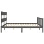 vidaXL Estructura de cama con cabecero madera maciza gris 200x200 cm vidaXL Estructura de cama con cabecero madera maciza gris 200x200 cm