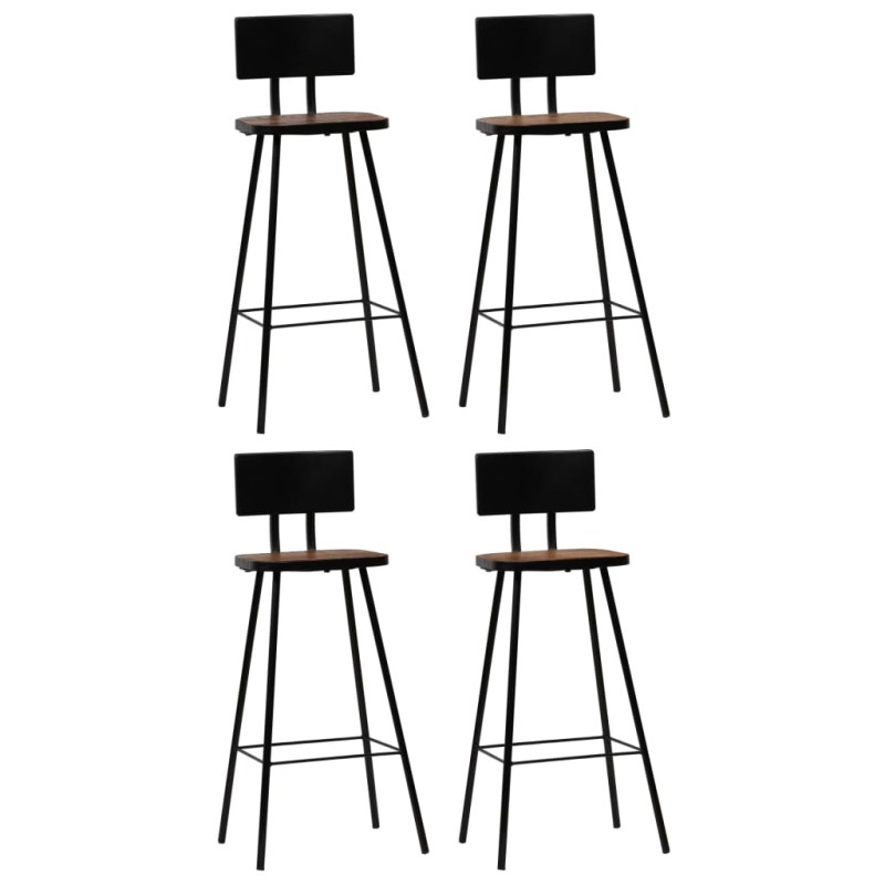 vidaXL Taburetes de cocina 4 unidades madera maciza reciclada vidaXL Taburetes de cocina 4 unidades madera maciza reciclada
