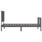 vidaXL Estructura de cama con cabecero madera maciza gris vidaXL Estructura de cama con cabecero madera maciza gris