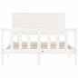 vidaXL Estructura de cama con cabecero madera maciza blanco 140x190 cm vidaXL Estructura de cama con cabecero madera maciza blanco 140x190 cm