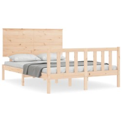 vidaXL Estructura de cama con cabecero madera maciza 120x200 cm