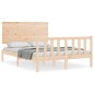 vidaXL Estructura de cama con cabecero madera maciza 120x200 cm vidaXL Estructura de cama con cabecero madera maciza 120x200 cm
