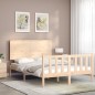 vidaXL Estructura de cama con cabecero madera maciza 120x200 cm vidaXL Estructura de cama con cabecero madera maciza 120x200 cm