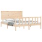 vidaXL Estructura de cama de matrimonio con cabecero madera maciza