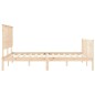 vidaXL Estructura de cama de matrimonio con cabecero madera maciza