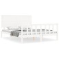 vidaXL Estructura de cama con cabecero madera maciza blanco 160x200 cm vidaXL Estructura de cama con cabecero madera maciza blanco 160x200 cm