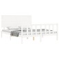 vidaXL Estructura de cama con cabecero madera maciza blanco 160x200 cm vidaXL Estructura de cama con cabecero madera maciza blanco 160x200 cm