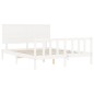 vidaXL Estructura de cama con cabecero madera maciza blanco 160x200 cm vidaXL Estructura de cama con cabecero madera maciza blanco 160x200 cm