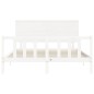 vidaXL Estructura de cama con cabecero madera maciza blanco 160x200 cm vidaXL Estructura de cama con cabecero madera maciza blanco 160x200 cm
