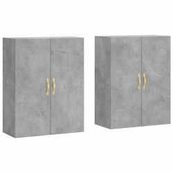 vidaXL Armario de pared 2 unidades gris hormigón 69,5x34x90 cm