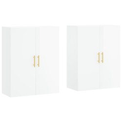 vidaXL Armario de pared 2 unidades blanco brillante 69,5x34x90 cm