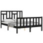 vidaXL Estructura de cama con cabecero madera maciza negro 120x200 cm