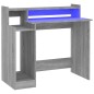 vidaXL Escritorio con LED madera contrachapada gris sonoma 97x45x90 cm vidaXL Escritorio con LED madera contrachapada gris sonoma 97x45x90 cm
