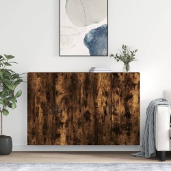 vidaXL Armarios de pared 2 unidades roble ahumado 69,5x34x90 cm