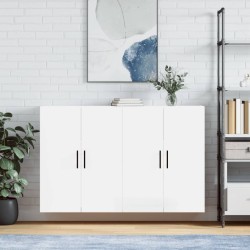 vidaXL Armario de pared 2 unidades blanco brillante 69,5x34x90 cm