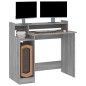 vidaXL Escritorio con LED madera contrachapada gris sonoma 97x45x90 cm vidaXL Escritorio con LED madera contrachapada gris sonoma 97x45x90 cm