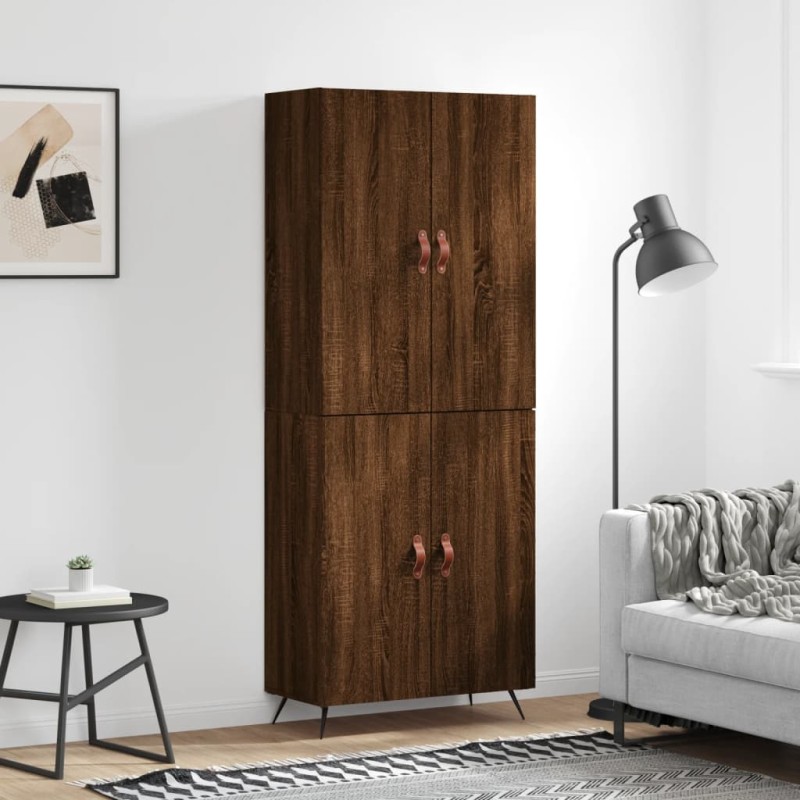 vidaXL Aparador alto madera contrachapada marrón roble 69,5x34x180 cm vidaXL Aparador alto madera contrachapada marrón roble 69,5x34x180 cm