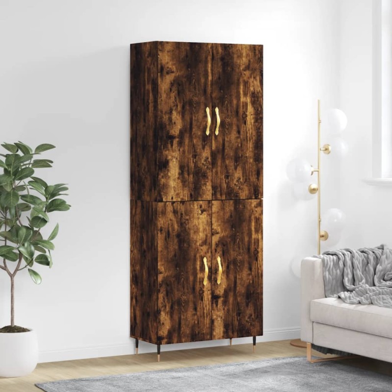 vidaXL Aparador alto madera contrachapada roble ahumado 69,5x34x180 cm vidaXL Aparador alto madera contrachapada roble ahumado 69,5x34x180 cm