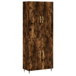 vidaXL Aparador alto madera contrachapada roble ahumado 69,5x34x180 cm