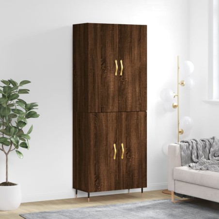 vidaXL Aparador alto madera contrachapada marrón roble 69,5x34x180 cm