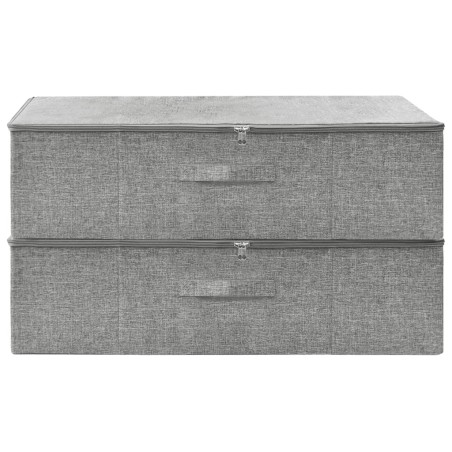 vidaXL Cajas de almacenaje 2 unidades tela gris 70x40x18 cm