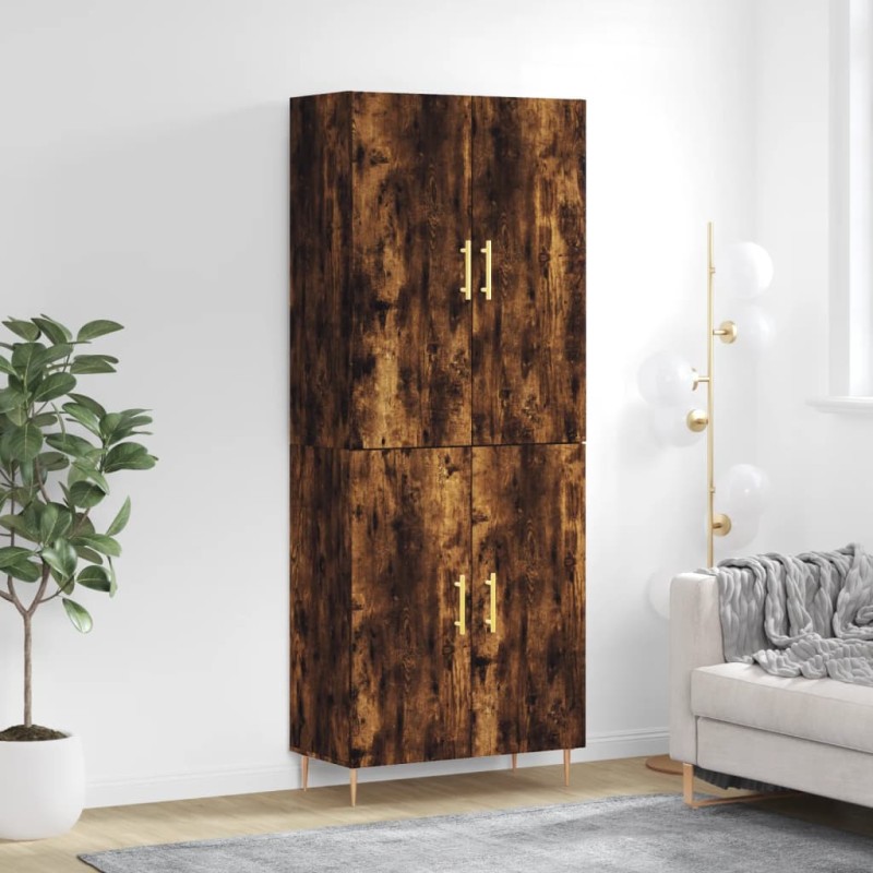 vidaXL Aparador alto madera contrachapada roble ahumado 69,5x34x180 cm vidaXL Aparador alto madera contrachapada roble ahumado 69,5x34x180 cm