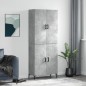 vidaXL Aparador alto madera contrachapada gris hormigón 69,5x34x180 cm vidaXL Aparador alto madera contrachapada gris hormigón 69,5x34x180 cm