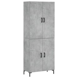 vidaXL Aparador alto madera contrachapada gris hormigón 69,5x34x180 cm