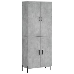 vidaXL Aparador alto madera contrachapada gris hormigón 69,5x34x180 cm