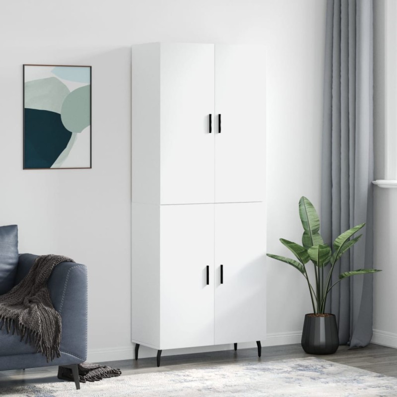 vidaXL Aparador alto madera contrachapada blanco brillo 69,5x34x180 cm vidaXL Aparador alto madera contrachapada blanco brillo 69,5x34x180 cm