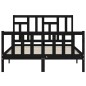 vidaXL Estructura de cama con cabecero madera maciza negro 120x200 cm