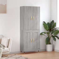 vidaXL Aparador alto madera contrachapada gris sonoma 69,5x34x180 cm