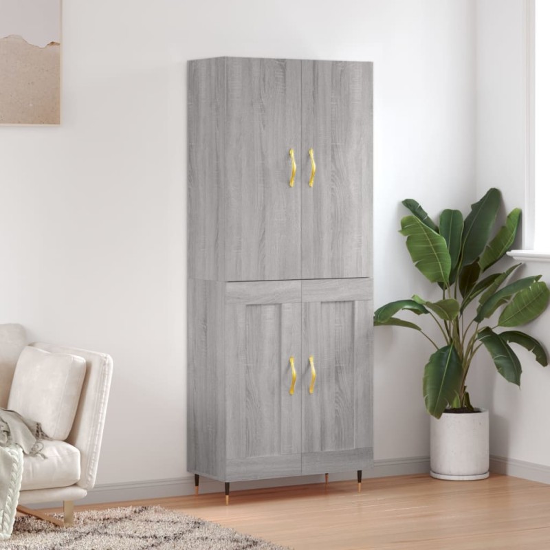vidaXL Aparador alto madera contrachapada gris sonoma 69,5x34x180 cm vidaXL Aparador alto madera contrachapada gris sonoma 69,5x34x180 cm