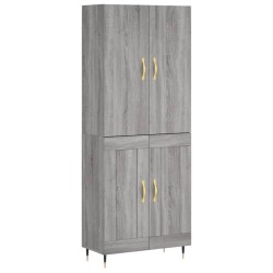 vidaXL Aparador alto madera contrachapada gris sonoma 69,5x34x180 cm