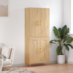 vidaXL Aparador alto madera contrachapada color roble 69,5x34x180 cm