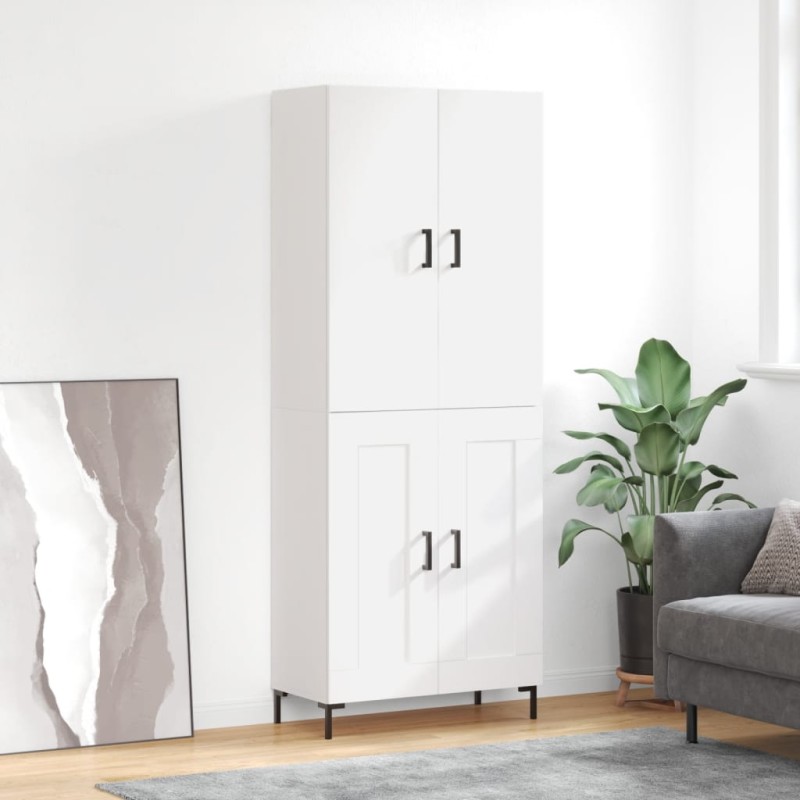 vidaXL Aparador alto madera contrachapada blanco brillo 69,5x34x180 cm vidaXL Aparador alto madera contrachapada blanco brillo 69,5x34x180 cm