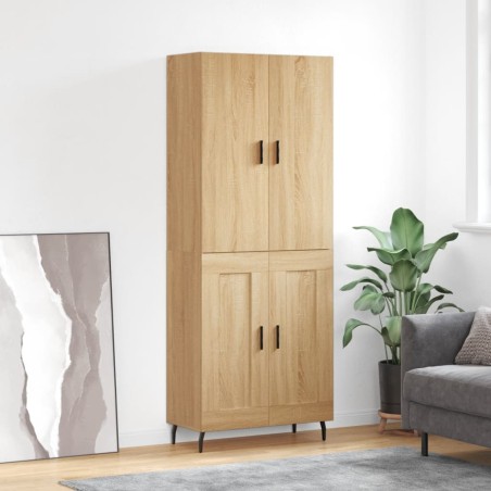 vidaXL Aparador alto madera contrachapada color roble 69,5x34x180 cm