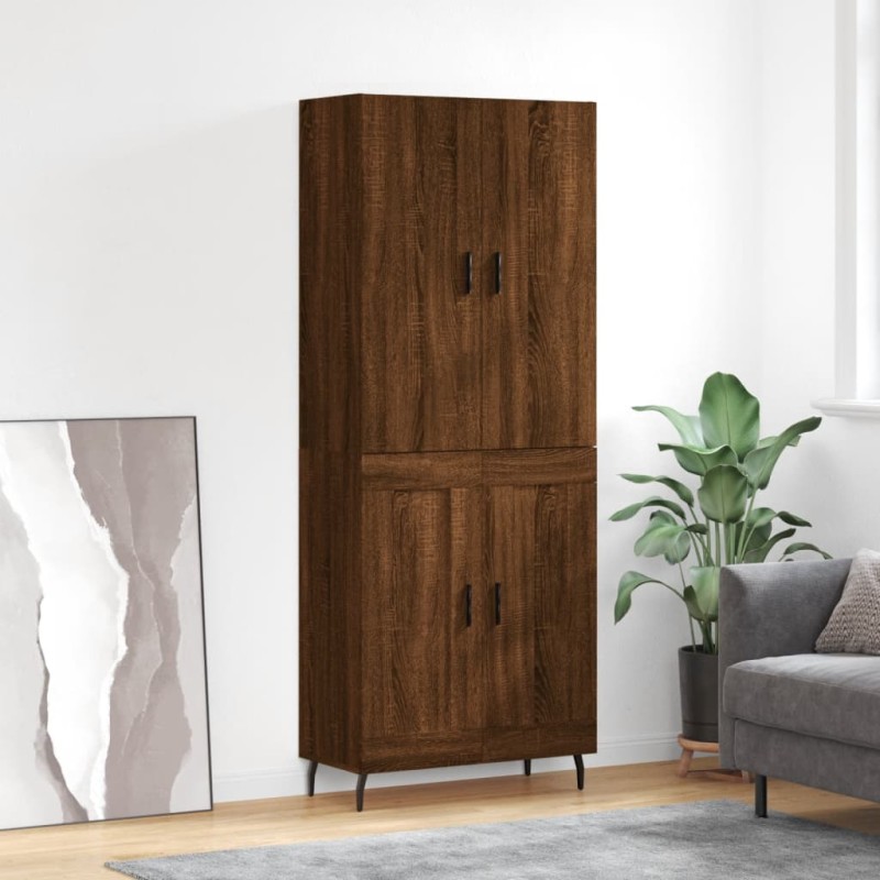 vidaXL Aparador alto madera contrachapada marrón roble 69,5x34x180 cm vidaXL Aparador alto madera contrachapada marrón roble 69,5x34x180 cm