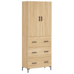 vidaXL Aparador alto madera contrachapada color roble 69,5x34x180 cm