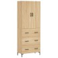 vidaXL Aparador alto madera contrachapada color roble 69,5x34x180 cm vidaXL Aparador alto madera contrachapada color roble 69,5x34x180 cm