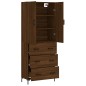 vidaXL Aparador alto madera contrachapada marrón roble 69,5x34x180 cm vidaXL Aparador alto madera contrachapada marrón roble 69,5x34x180 cm