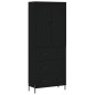 vidaXL Aparador alto madera contrachapada negro 69,5x34x180 cm vidaXL Aparador alto madera contrachapada negro 69,5x34x180 cm