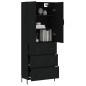 vidaXL Aparador alto madera contrachapada negro 69,5x34x180 cm vidaXL Aparador alto madera contrachapada negro 69,5x34x180 cm