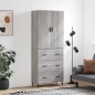 vidaXL Aparador alto madera contrachapada gris sonoma 69,5x34x180 cm vidaXL Aparador alto madera contrachapada gris sonoma 69,5x34x180 cm