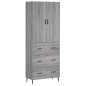 vidaXL Aparador alto madera contrachapada gris sonoma 69,5x34x180 cm vidaXL Aparador alto madera contrachapada gris sonoma 69,5x34x180 cm