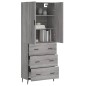 vidaXL Aparador alto madera contrachapada gris sonoma 69,5x34x180 cm vidaXL Aparador alto madera contrachapada gris sonoma 69,5x34x180 cm